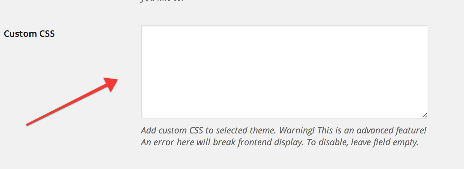 Add custom CSS to the selected theme.